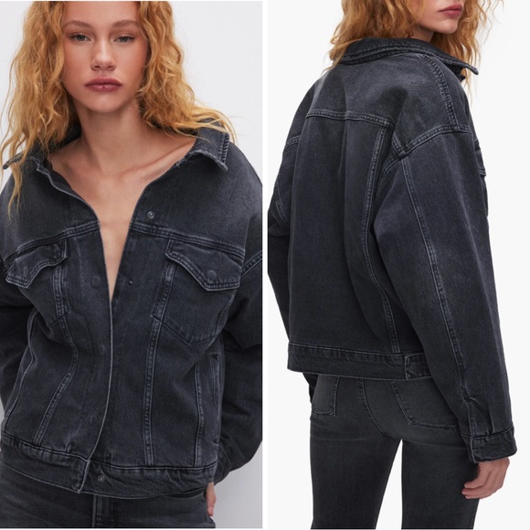 Good American Jackets & Blazers - Good American Lined Cotton Denim Trucker Jacket